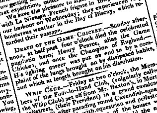 Early 19th century English bareknuckle champion Henry 'Hen' Pearce, aka 'The Game Chicken', died of consumption in London #OnThisDay in 1809 at the age of 31.