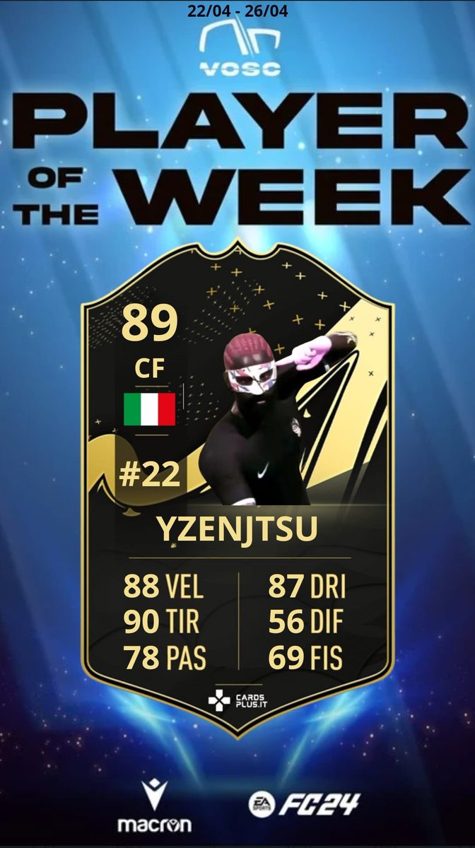 ⚫️ PLAYER OF THE WEEK ⚫️

Annunciamo il nostro player della settimana: <a href="/yZenjtsu/">Uzumakjj</a>!!

Si aggiudica la carta con delle grandissime prestazioni, tra cui due triplette, che ci avvicinano sempre di più ai nostri obiettivi stagionali!

Congratulazioni Peppe💪🏻💪🏻

vm.tiktok.com/ZGexkYncq/
