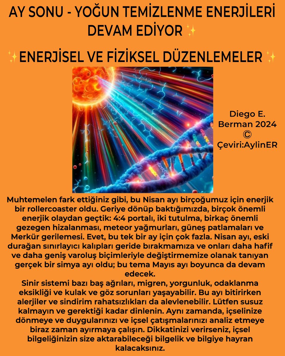 #Astroloji 

AY SONU - YOĞUN TEMİZLENME ENERJİLERİ DEVAM EDİYOR ✨

✨ENERJİSEL VE FİZİKSEL DÜZENLEMELER ✨

Muhtemelen fark ettiğiniz gibi, bu #Nisan ayı birçoğumuz için enerjik bir rollercoaster oldu..⬇️⬇️⬇️