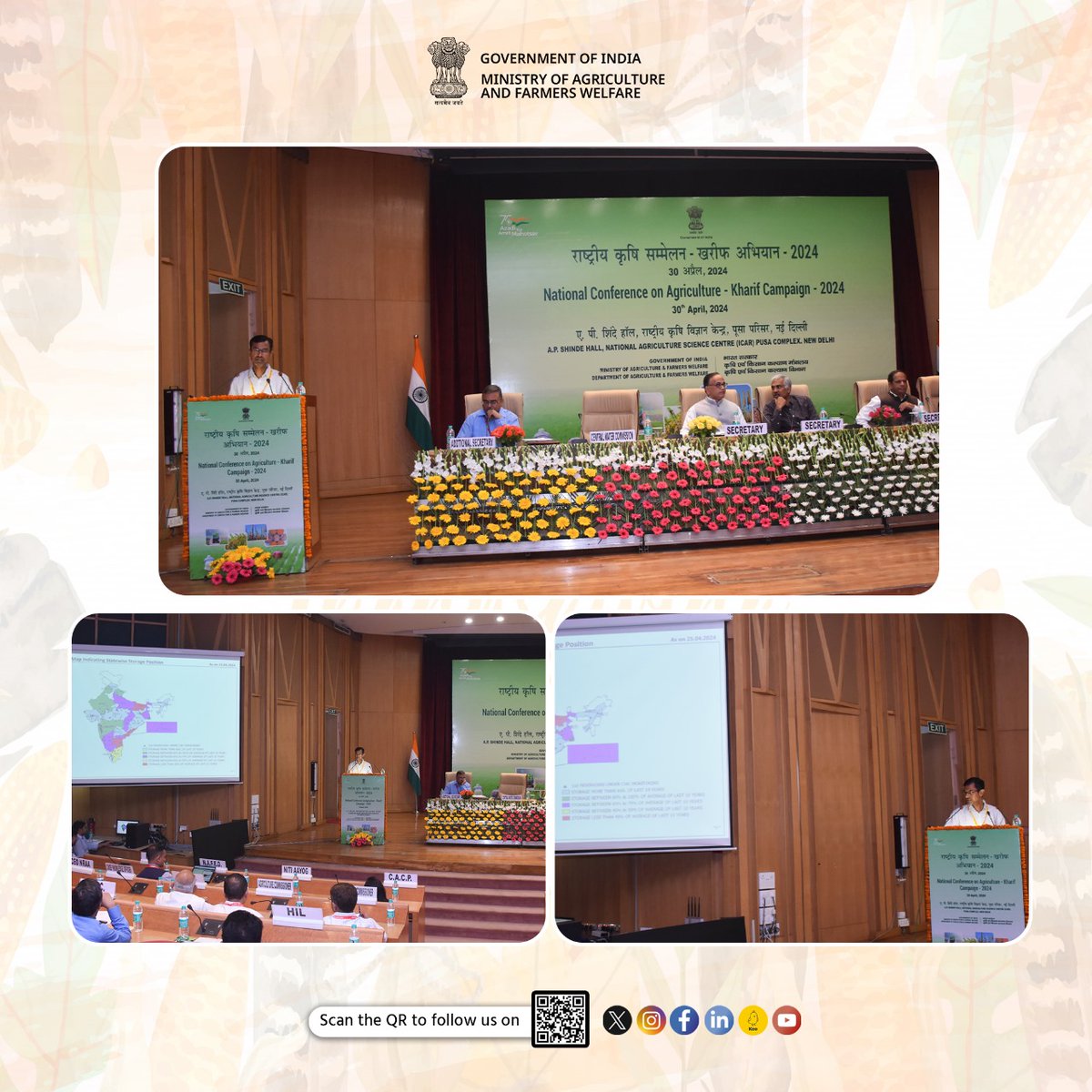 Shri Vimal Kumar, Representative, Central Water Commission on Water Reservoirs addressed the National Conference on Kharif Campaign 2024 at A.P. Shinde Symposium Hall, NASC Complex, PUSA, New Delhi, on 30th April, 2024.
#agrigoi #KharifCampaign2024 #waterreservoirs #ClimateAction