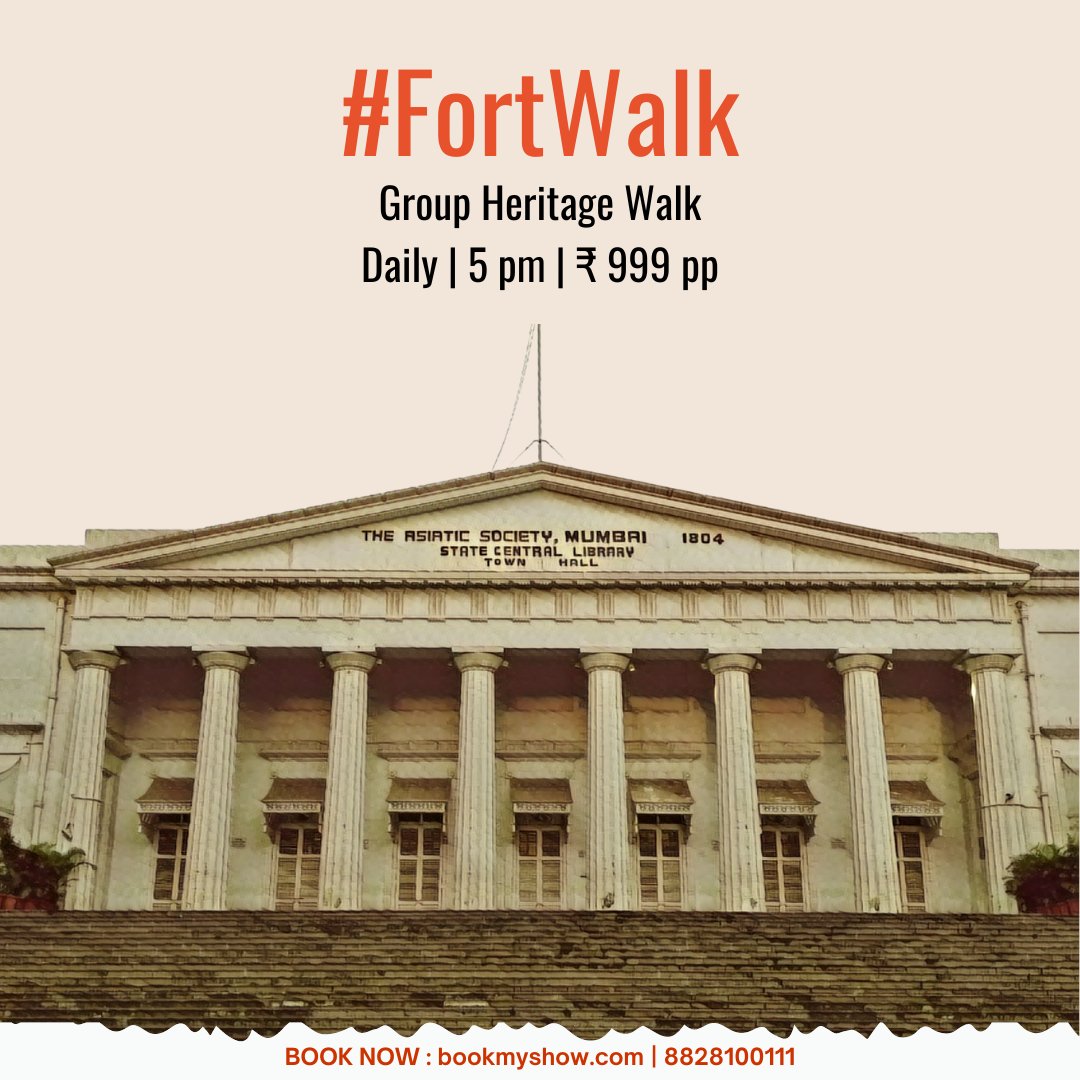 Learn how the modern city of Mumbai evolved through its colonial town, on a #FortWalk with us.

📍Daily | 5 PM | ₹999 pp

➡️Book now at: in.bookmyshow.com/activities/kha…

#Fort #MumbaiFort #Churchgate #Things2DoInMumbai #KhakiTours #ExploreMumbai #HeritageTours #WalkingTours