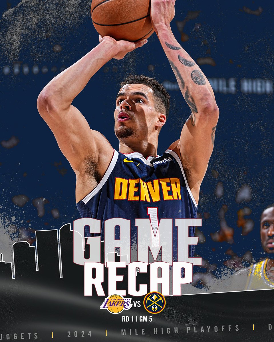 'The Denver Nuggets officially advanced to the second round of the NBA playoffs after defeating the Los Angeles Lakers, 108-106, on Monday.' Tonight's recap: nuggets.media/4-30recap