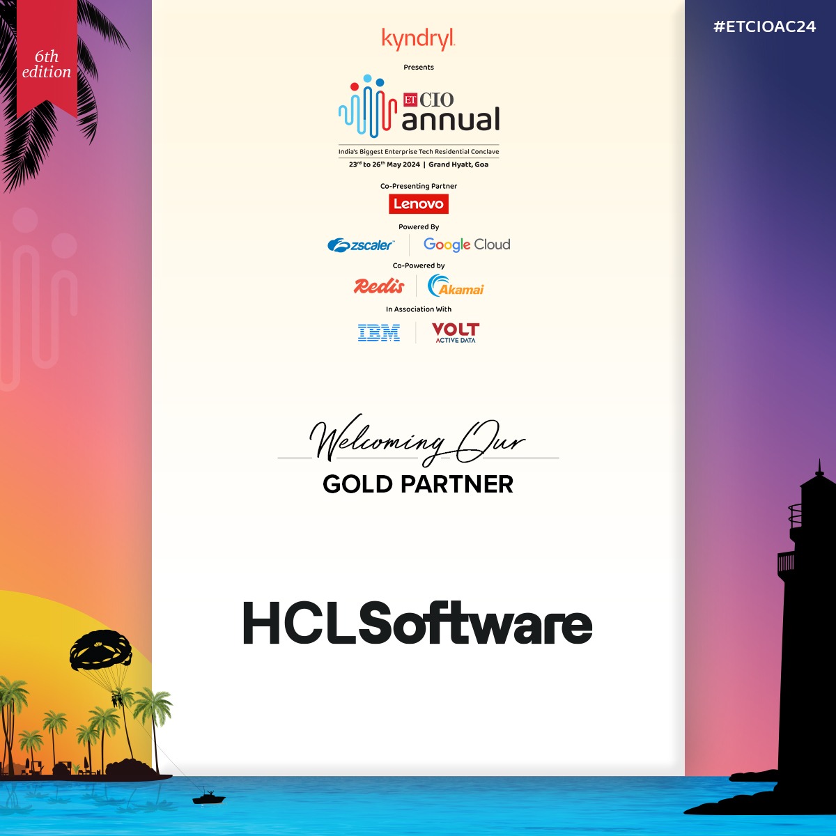 We extend a warm welcome to HCL Software as our esteemed Gold Partner, ready to collaborate and innovate like never before! 💫 Know more- bit.ly/3To8Auy #ETCIO #ETCIOAC24 #TechInGoa #CIOConclave #CIOAnnual #Goa #CIOs #Partner #Leadership #CIOConference