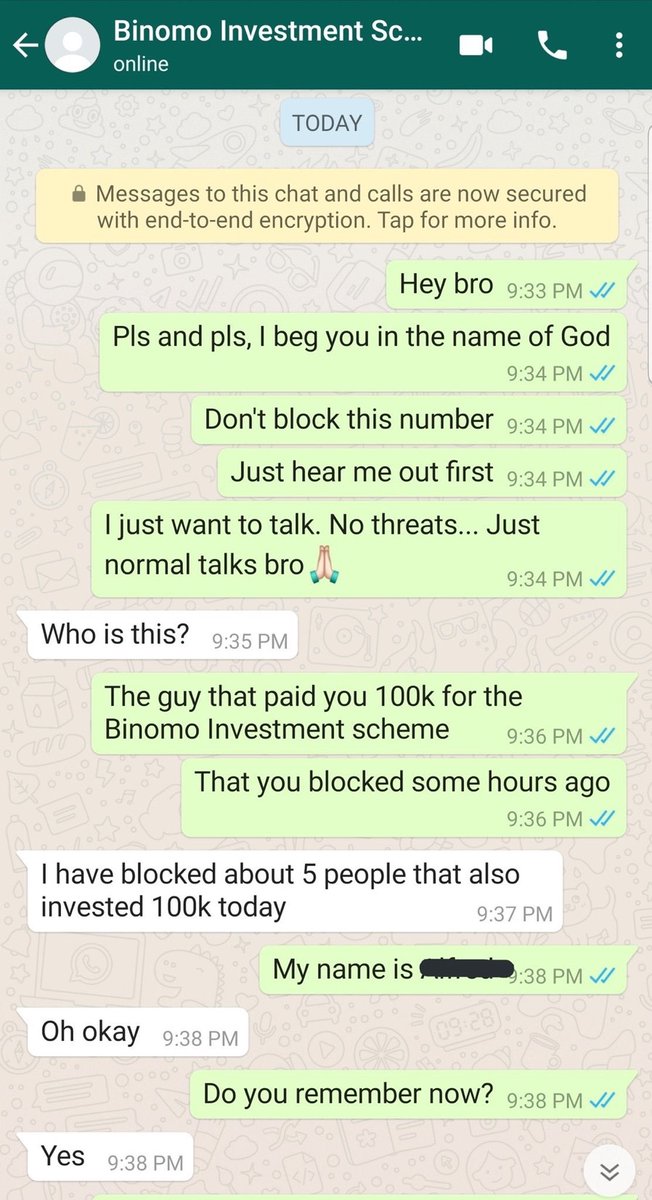 This chat between a guy and a Binomo scammer is the funniest,nothing would prepare you for the ending🤣🤣 A THREAD