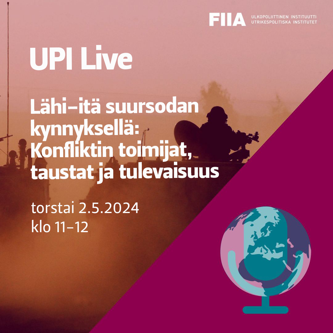 Sota #Gaza'ssa on horjuttanut koko Lähi-idän vakautta. Mitä tulenaran tilanteen taustalla on ja miltä tulevaisuus näyttää?

Tästä keskustellaan #UPILive'ssä tänä torstaina klo 11-12. Studiossa ovat @ToniAlaranta, Olli Ruohomäki ja @mohadi93. 

➡️ fiia.fi/tapahtuma/upi-…