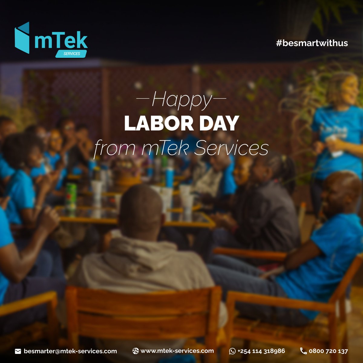 Happy Labor Day from all of us at mTek Services! 🎉Today, we celebrate the hard work and dedication of our incredible team who consistently go above and beyond to deliver exceptional service, your commitment fuels our success! Here's to you, our amazing team! #LaborDay