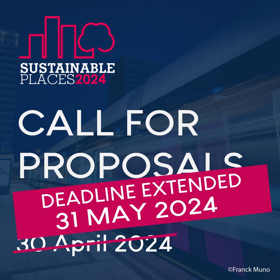 🚨 DEADLINE EXTENDED for #SP2024 CALL FOR PROPOSALS🚨 

New deadline: 👉 31 May 2024 👈 

Don't miss this new chance to submit your workshop and contribution 

🔗sustainableplaces.eu

#SustainableSolutions #SustainableInnovation #EUresearch