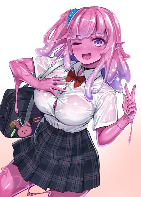 幼馴染がギャル好きだと知って必死にギャルになりすまして気を引こうとするスライム娘概念 