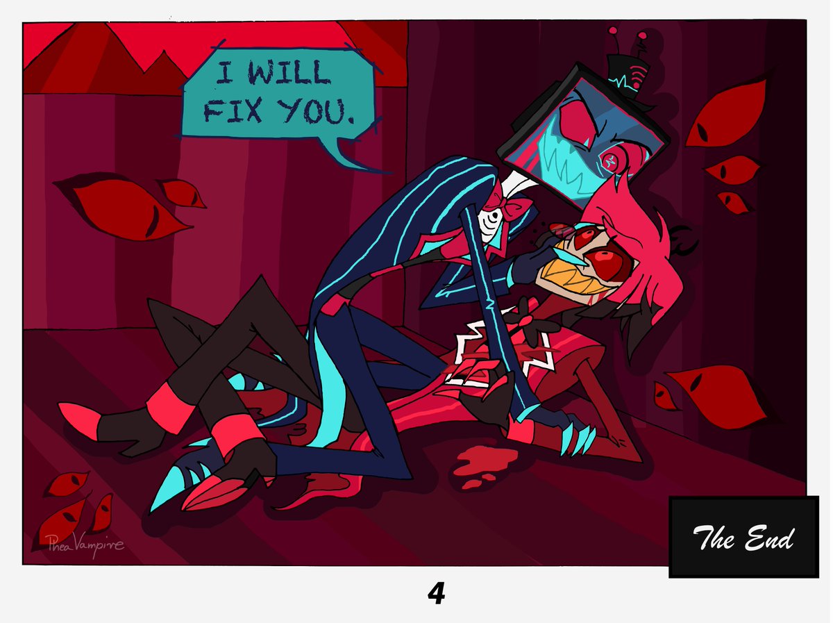 THE RADIO IS BROKEN

Anyone up for some Alastor and Vox pathology?
I guess I should warn it’s short, but kinda dark.
#HazbinHotel #HazbinHotelAlastor #HazbinHotelVox One-sided #RadioStatic #StaticRadio #hazbinhotelcomic #OneWayBroadcast #VoxAl