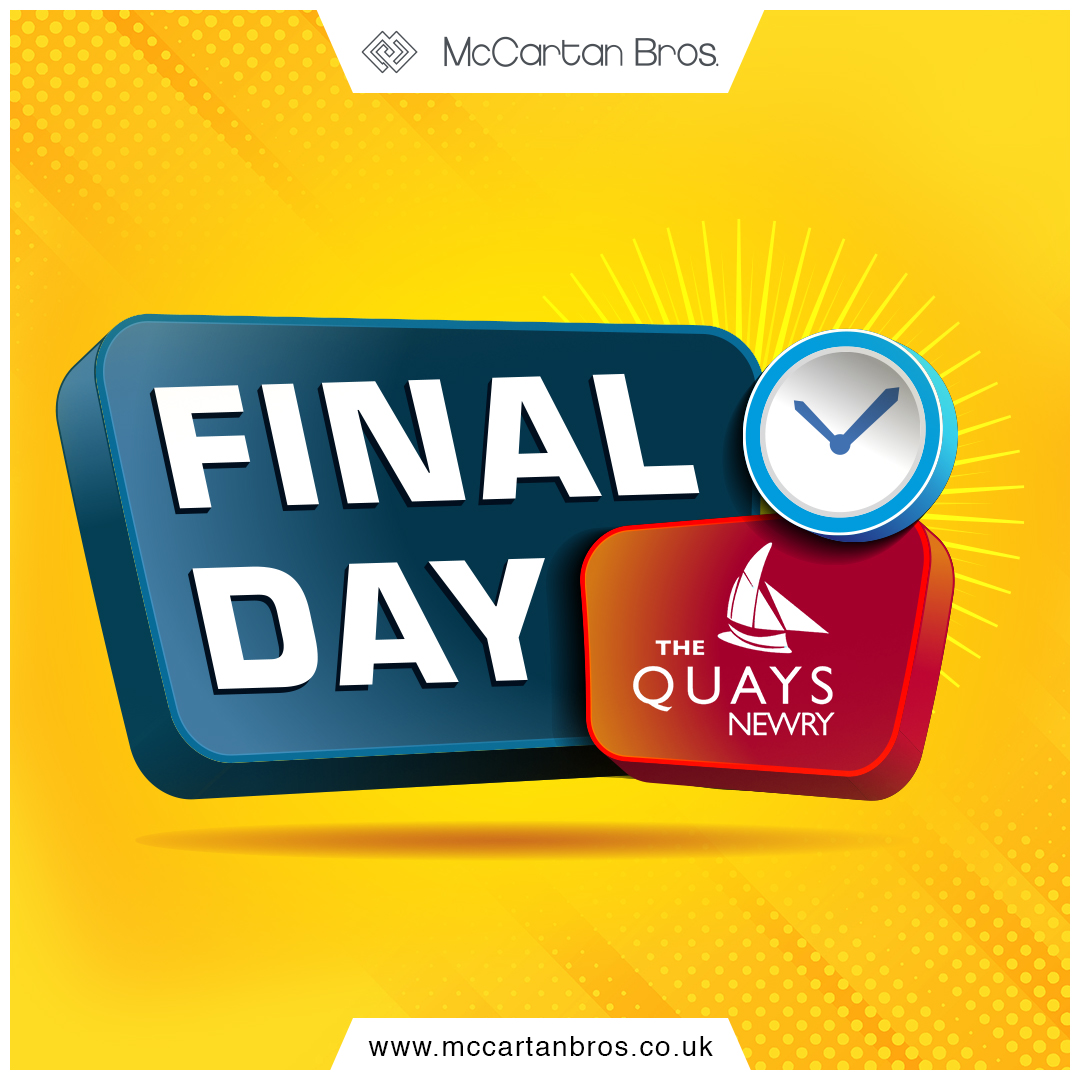 Today is the final day we are open in the Quays Shopping Centre as we are pleased to announce that we are heading home.

We will be closed on Wednesday and Thursday, but most importantly we will be open again at Sugar Island from 10am on Friday.

#McCartanBros #McCartan #Newry