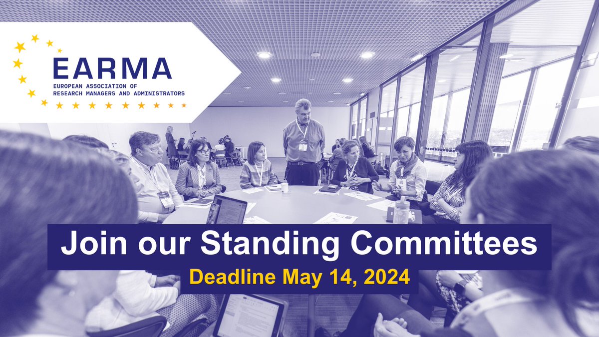 Are you ready to play a central role in shaping the future of #researchmanagement in Europe?🔬🇪🇺 We're calling for passionate individuals to apply for our Standing Committees🤝 Read more and apply 👇 🔗 bit.ly/4asuVg0 #RMAs #researchadministration #GetInvolved