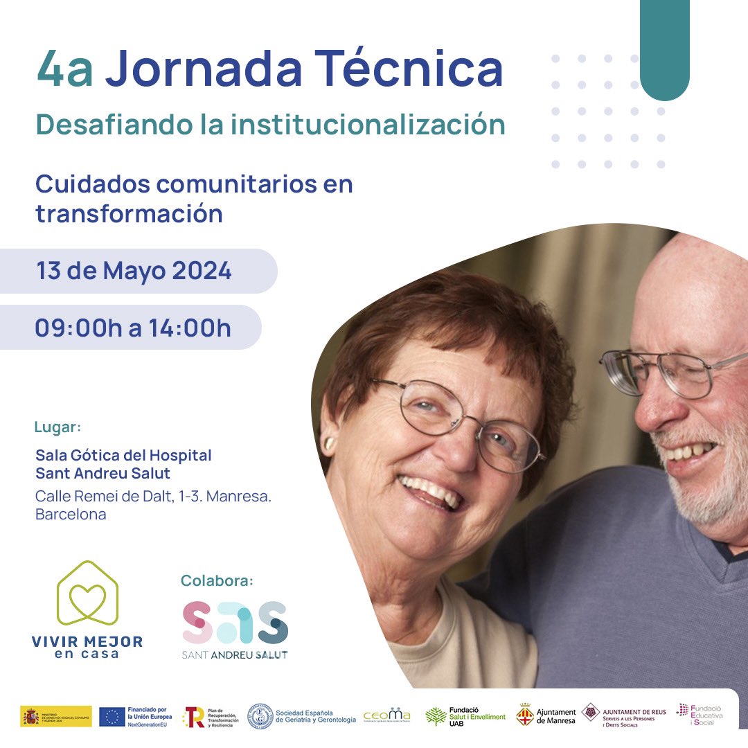 ¡Atención! 📢

Queda muy poco para que se celebre la 4a Jornada Técnica “Desafiando la institucionalización: Cuidados comunitarios en transformación”, que se llevará a cabo el 13 de Mayo de 2024, de 09:00h a 14:00h.

 #JornadaTécnica #DesafiandoLaInstitucionalización #SEGG