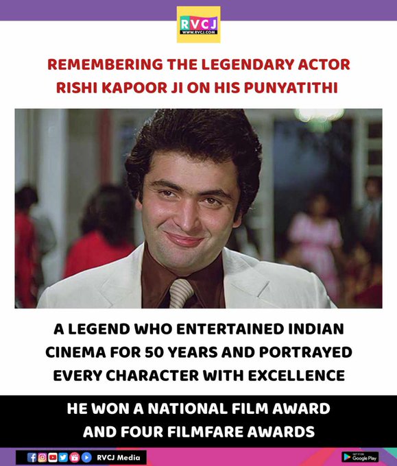 Remembering Rishi Kapoor on his Punyatithi  
#RishiKapoor 

@chintskap