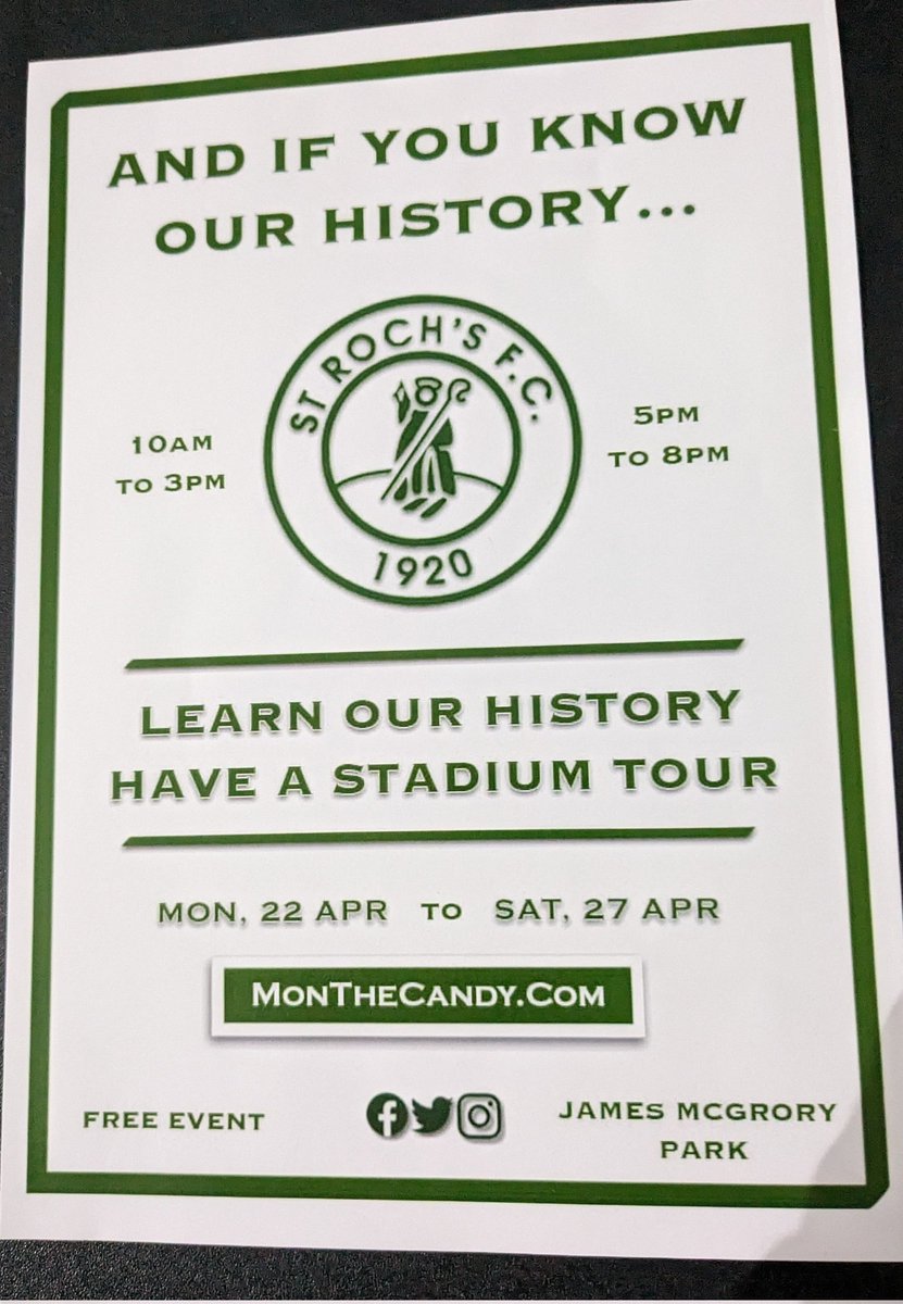 Massive thanks to Paddy and everyone @Saintrochs6435 @StRochsJuniors for our share of donations from the History Talk and Tour ,really appreciated and will help buy provisions for our Sunday Night Service .