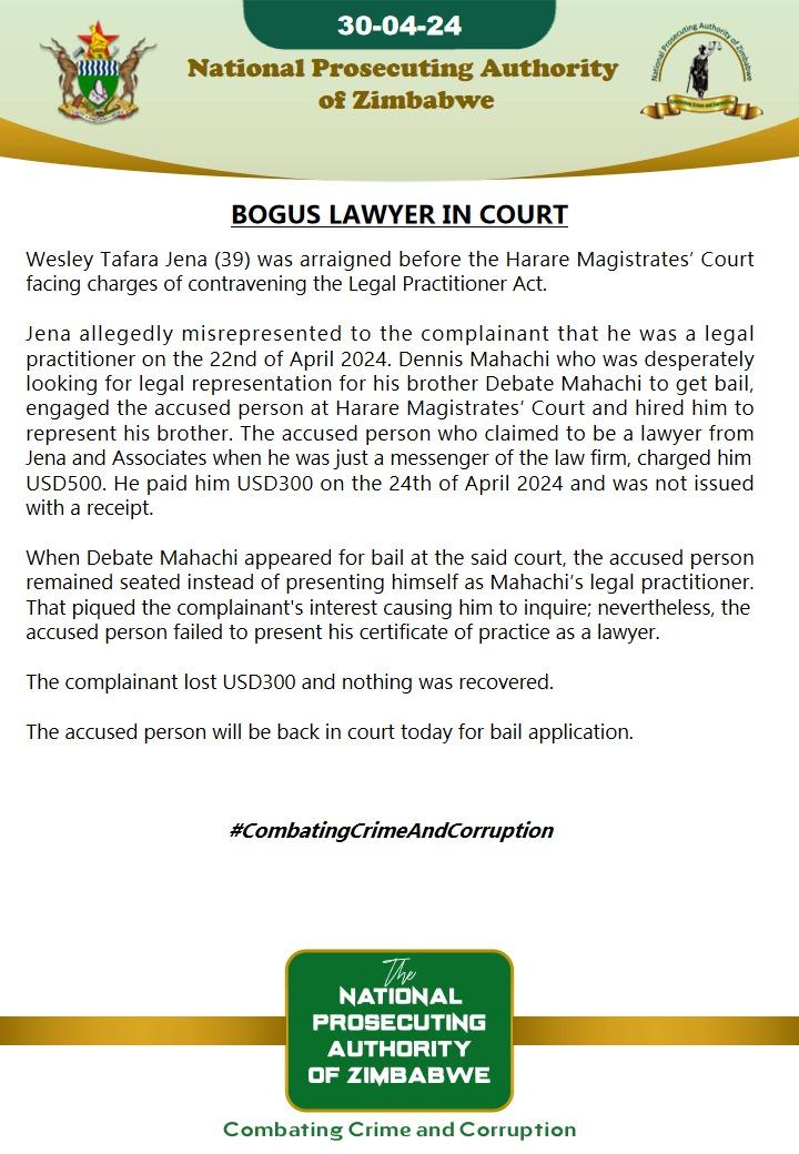 Bogus lawyer in court
#CombatingCrimeAndCorruption