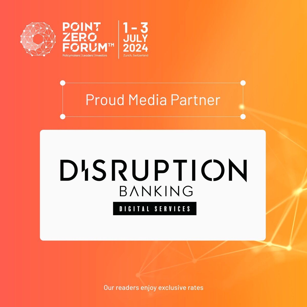 #DisruptionBanking is supporting the prestigious Point Zero Forum this year. For tickets and more information click on the below link, Disruption Banking readers can get a 20% discount on Industry Passes: registration.pointzeroforum.com/pzf2024/person…