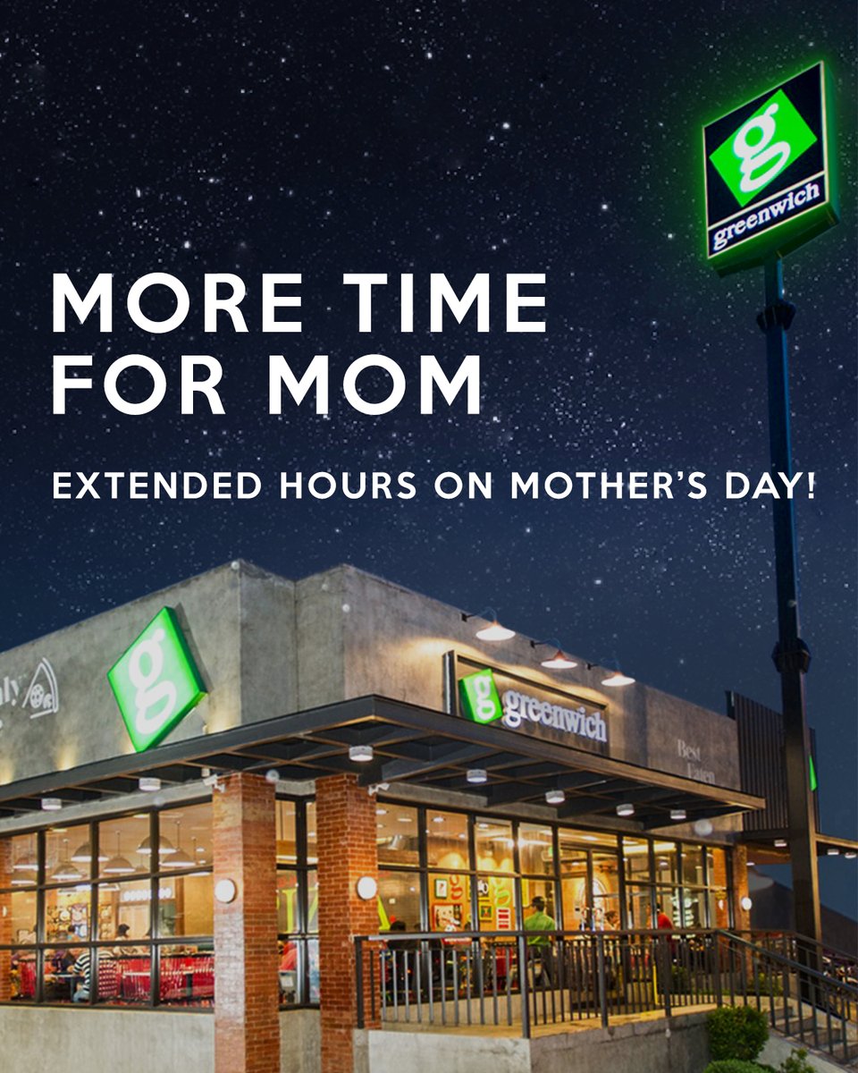 Extended hours mean more time to pick up mom’s Greenwich cravings! Visit our store or place your order in advance for a hassle-free, #SarapToFeelG celebration. 💚