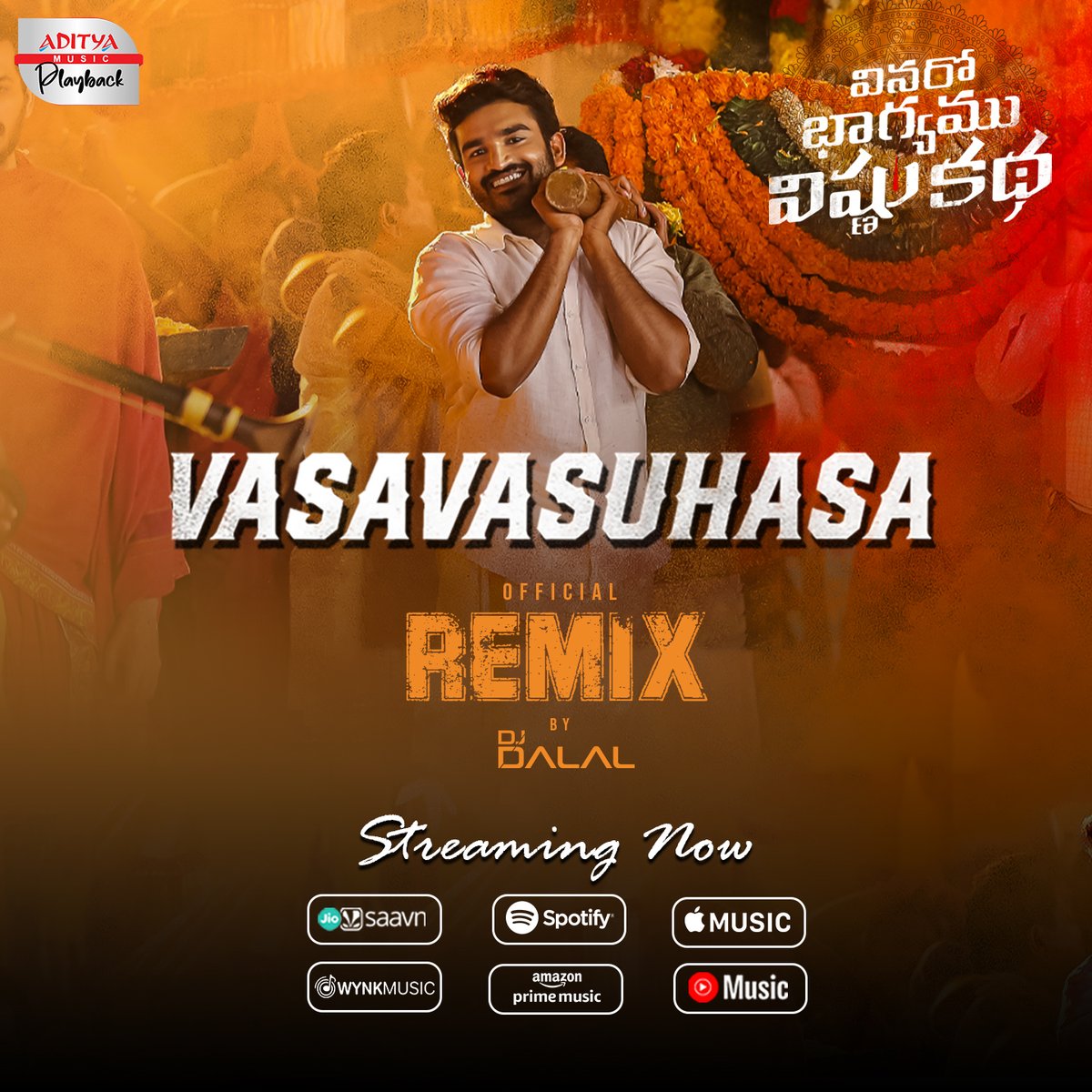 #VaasavaSuhaasa Remix Audio Song is now available on all major music platforms! 🎶

🎶👉bfan.link/Vaasava-Suhaas…

#VaasavaSuhaasa #KiranAbbavaram #ChaitanBharadwaj #DJDalal #Adityamusic #Adityaplayback