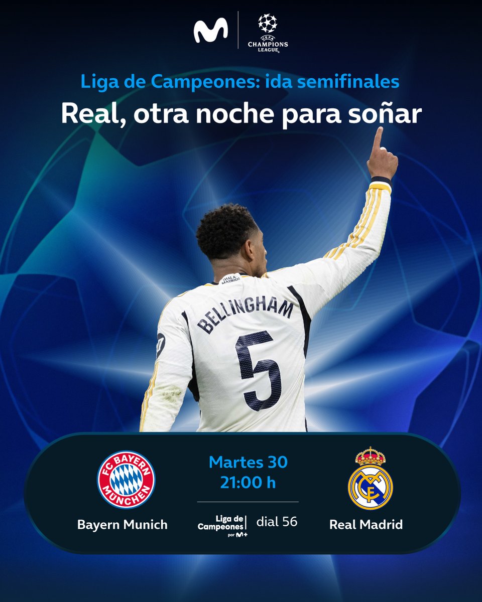 ¡Se viene otra noche inolvidable! ⚽️ Real Madrid y Champions es una combinación que asegura emociones fuertes. ¡Síguelo en Movistar! 👉bit.ly/PaquetesFútbol