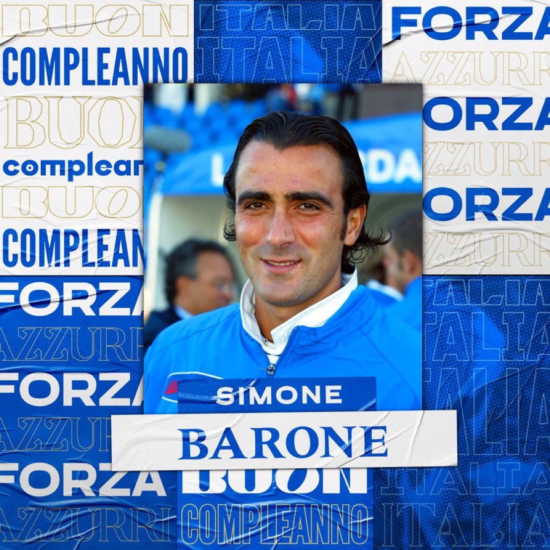 🎂 Buon compleanno al Campione del Mondo Simone #Barone che festeggia 4️⃣6️⃣ anni 🎉 16 presenze e 1 gol in #Nazionale 🇮🇹 #Azzurri #VivoAzzurro