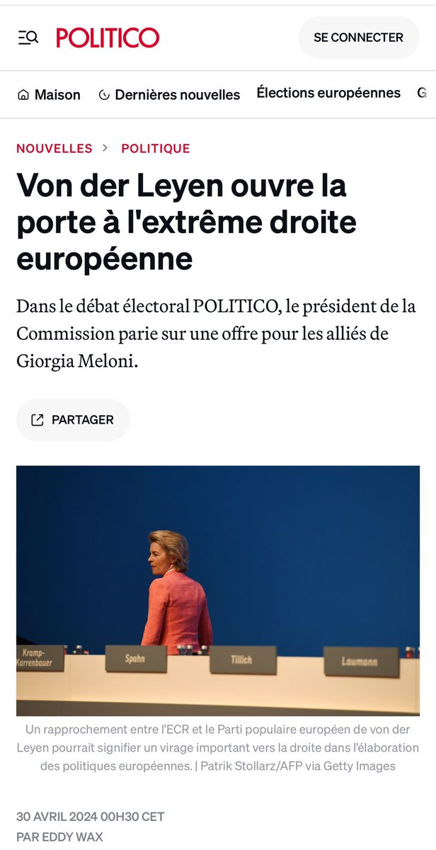 ⚠️ C’est un tournant majeur dans cette campagne. Pour la 1ere fois la droite ouvre la porte à l’extrême-droite Européenne. La droite ne sera jamais un barrage, elle préfère la compromission au risque de la défaite. Le 9 juin dites leur STOP avec le bulletin #ReveillerLEurope