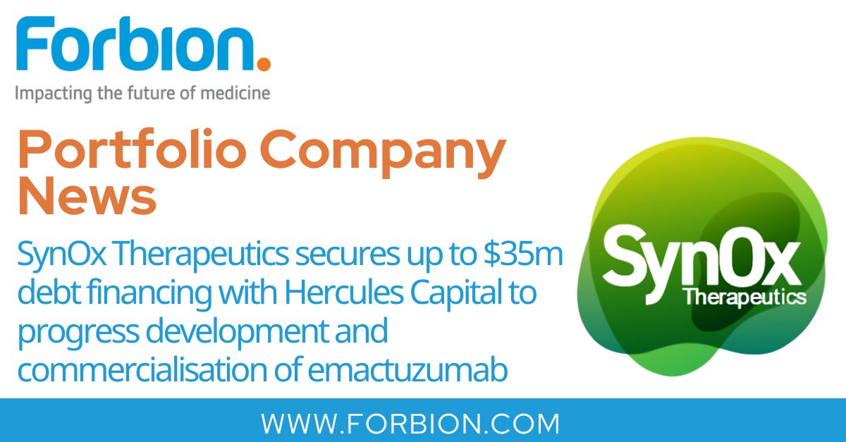Read more about the latest announcement from our portfolio company Synox forbion.com/en/news/synox_… #portfolionews #lifesciences #bitoech