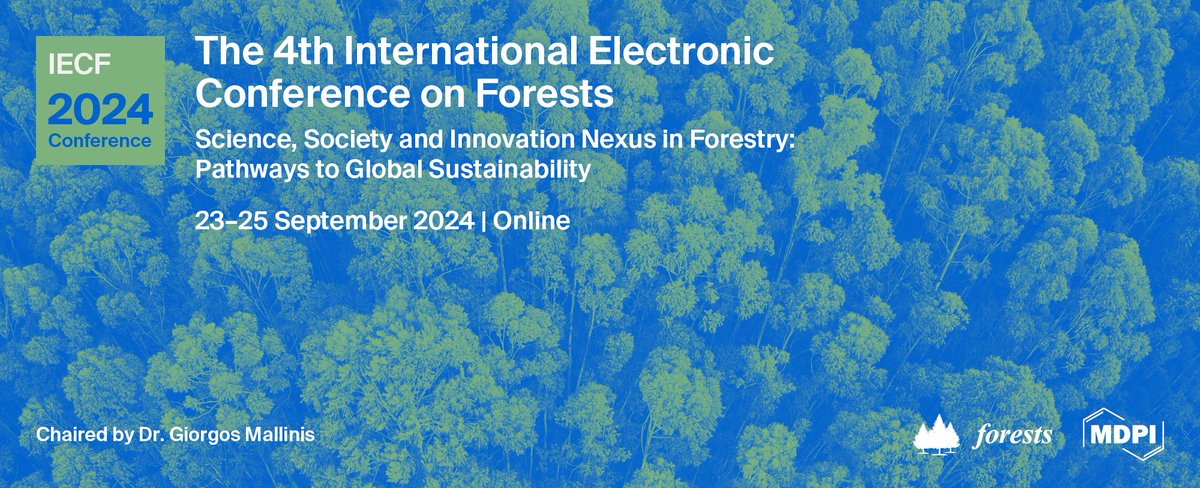 Call for abstracts 📩Less than a month left to submit your work for the next International Electronic Conference on Forests!  Contribute to the future of #SustainableForestry🌿 Submit before 27 May, through: shorturl.at/dSV03
More info here🔗sciforum.net/event/IECF2024