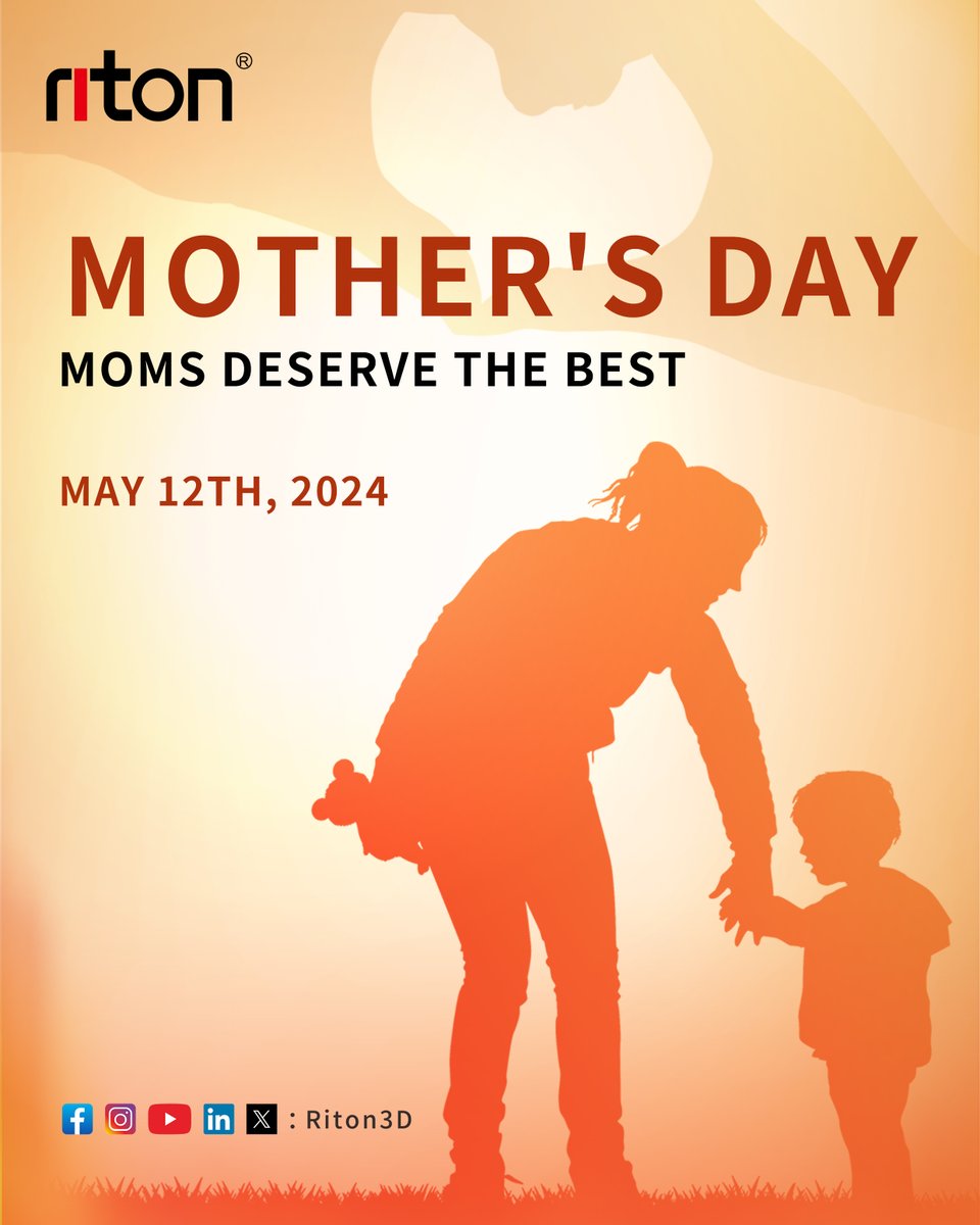 Sending love to the world's GREATEST Mom!
Happy Mother's Day!😊

#MothersDay2024 #Riton3D #3Dprinting #3Dprinter #DigitalDentistry #AdditiveManufacturing