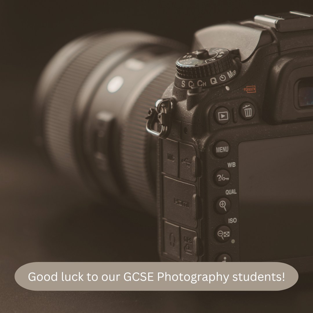 Good luck to our GCSE Photography students taking exams today and tomorrow! 📷