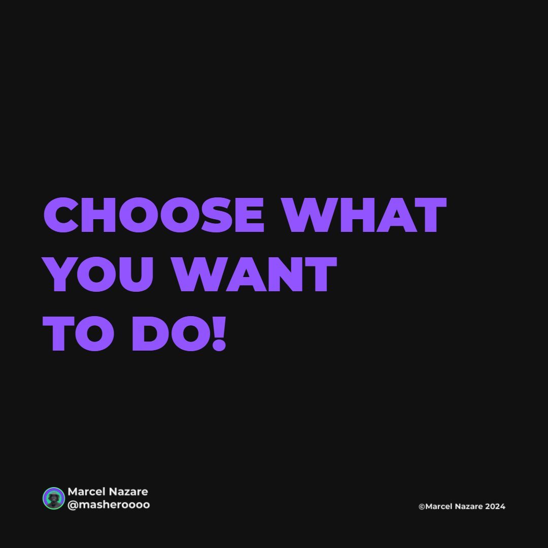 Choose what you want to do! 🤔 Embrace your authenticity & take bold action. Your creativity & message matter! 🎨 Break free from limiting beliefs & empower your brand! 💪 #ChooseYourPath #CreativeEmpowerment #BrandBuilding