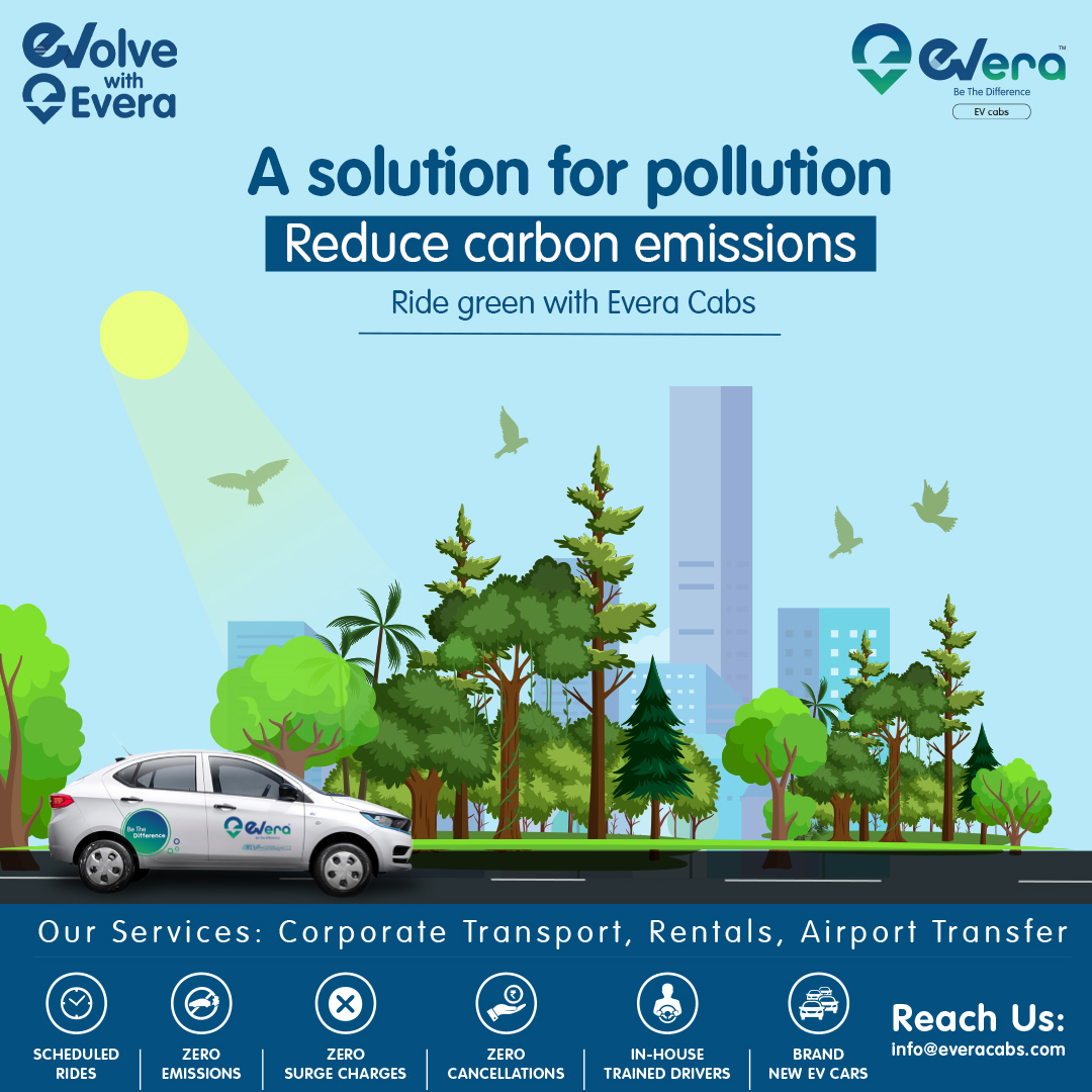 Grey skies aren't as beautiful as green land. 

Ride towards a sustainable future with Evera Cabs. 

@e_prakriti 

#EveraCabs #sustainablity #sustainablerides #noemissions #electricvehicle #evolvewithevera #ridegreen