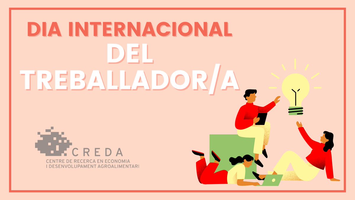 🥳Feliç #DiadelTreballadoriTreballadora a totes les persones que ajuden a alimentar el món! 💪🌾Volem reconèixer el #treball d'homes i dones dins el sector #agroalimentari 👥Al #CREDA ja som més de 30 persones estudiant i compartint informació #econòmica dels aliments