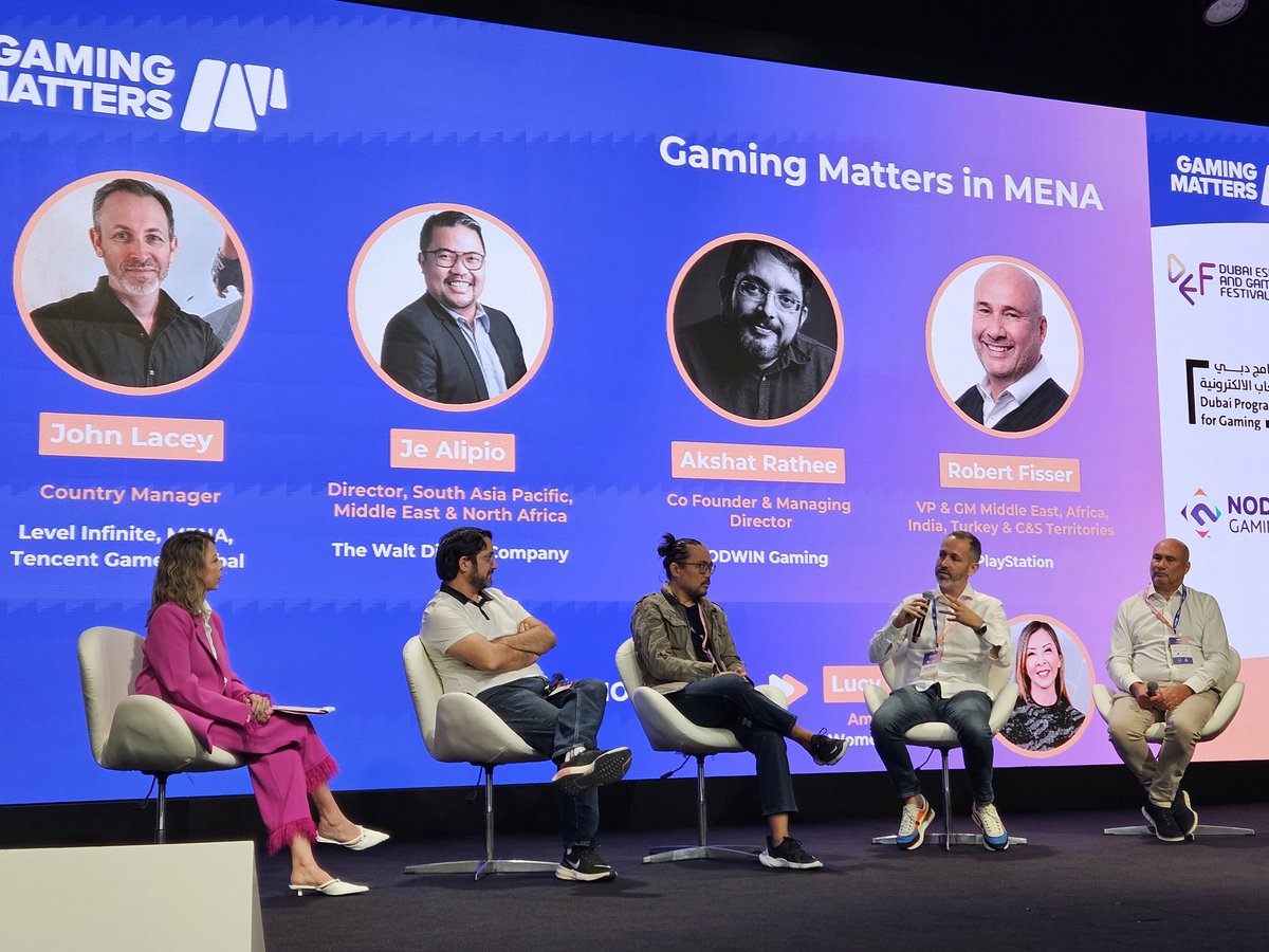 An amazing panel of speakers including Playstation, Tencent, Walt Disney and Nodwin at Gaming Matters Dubai. Discussing how Quality of Games Matters. #Dubai #Gaming @MOTF