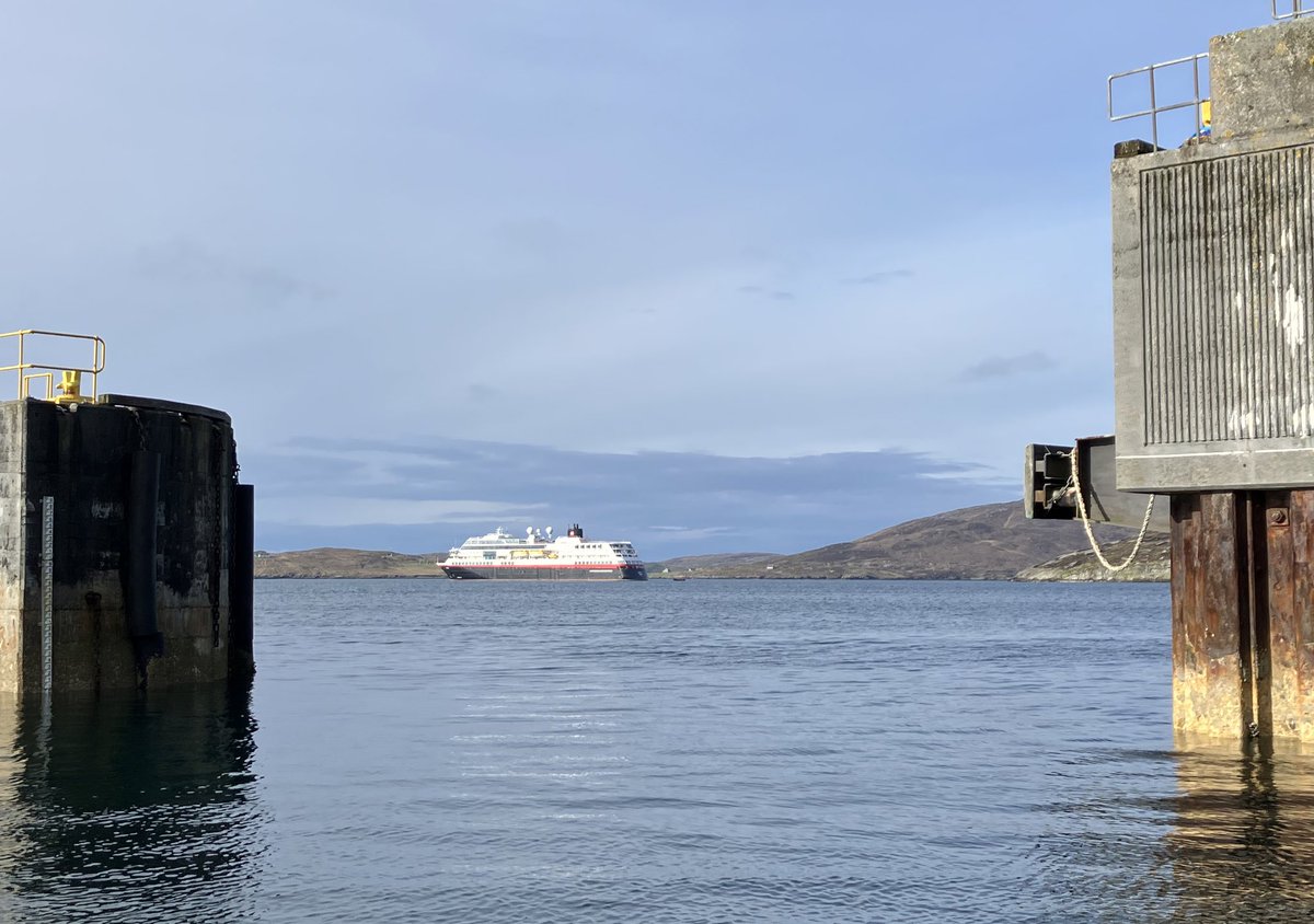 BarraIsland's tweet photo. Welcome to #MSMaud. Norwegian Cruise ship touring the British Isles. We hope thy have a great day on Barra. #hx #isleofbarra #outerhebrides https://t.co/6MYM3nY1PU
