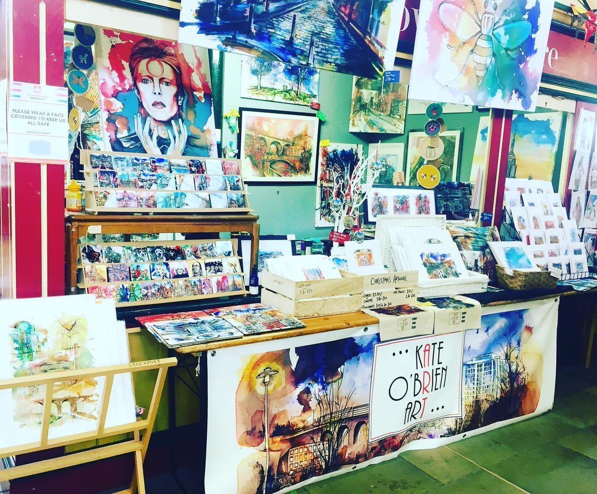 Discover what’s on offer in #Stockport. At @theSKmarket you’ll find @KateOBrienArt every Tuesday, Thursday, Friday and Saturday 😊 #MadeInStockport