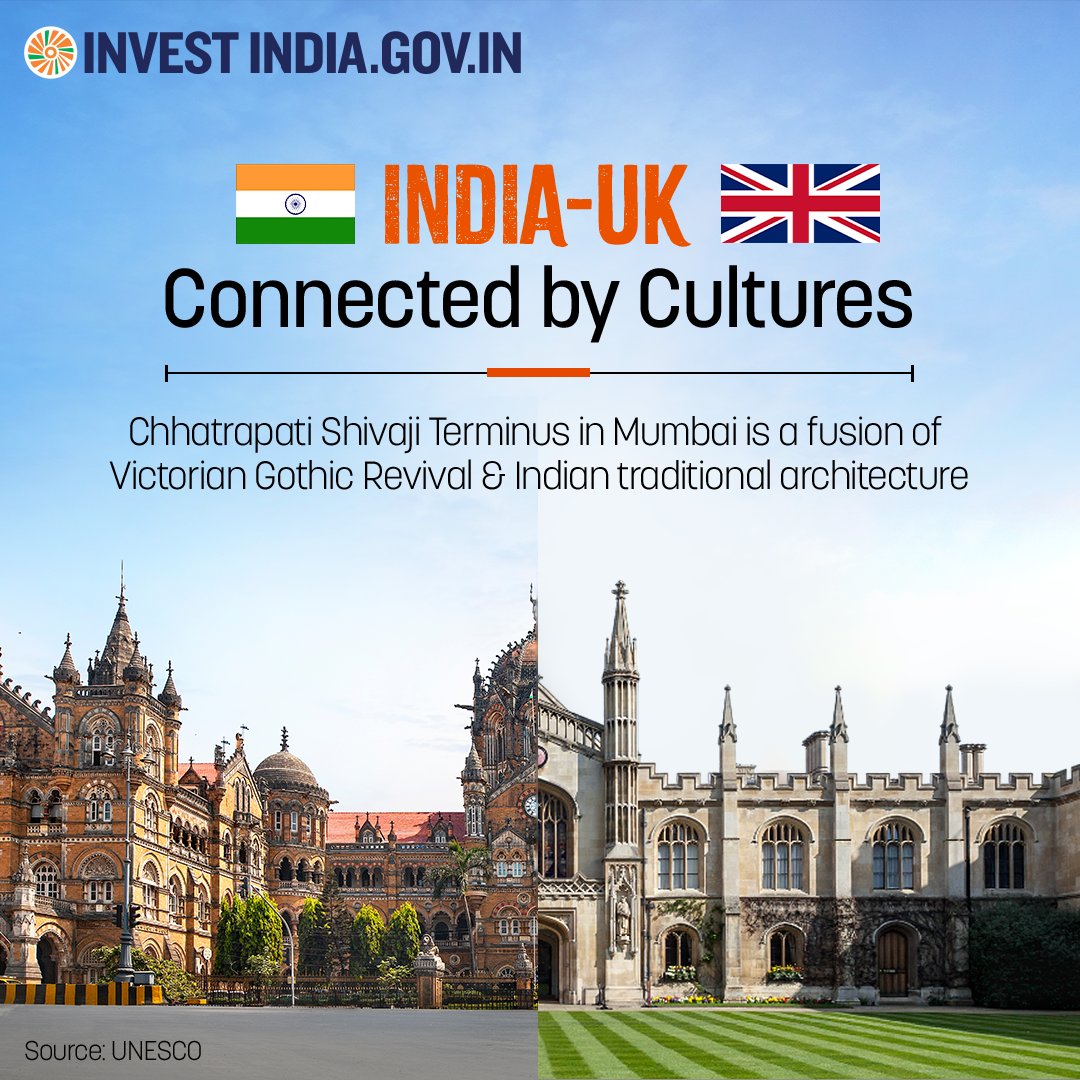 Spread over an area spanning ~3 Hectares, the #ChhatrapatiShivajiTerminus is one of the busiest railway stations in India, catering to over 3 Million commuters daily. Know more about #IndiaUKRelations: bit.ly/II-UK #IndiaAndTheWorld #InvestInIndia #IndiaUK