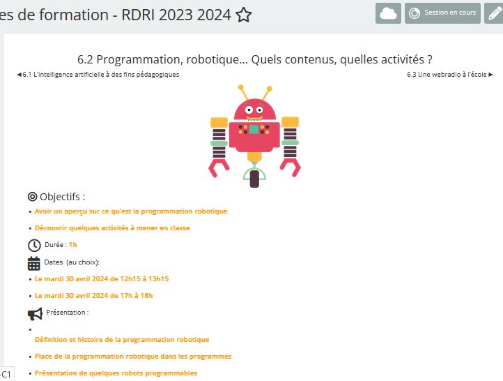 RDRI_Lyon's tweet photo. Le micro-module du jour concerne la robotique : contenus, activités. Rejoignez-nous à 12h15 ou 17h sur m@gistère :
https://t.co/e514CMHdDU https://t.co/BO5Mw7uz1v