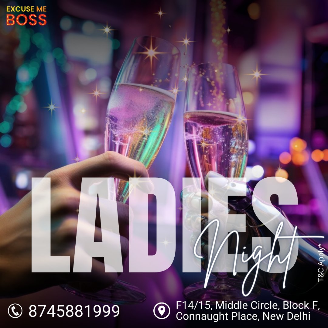 Join us for an unforgettable night at the boss's place. Get ready to danc and make memories that will last a lifetime. 

📞 08745881999
Call Us For Reservations 📷

#ExumseMeBoss #cp #delhi #ladiesnightout #girlsnight #girlsjustwannahavefun #ladiesnightlife #girlsnighting #ladies