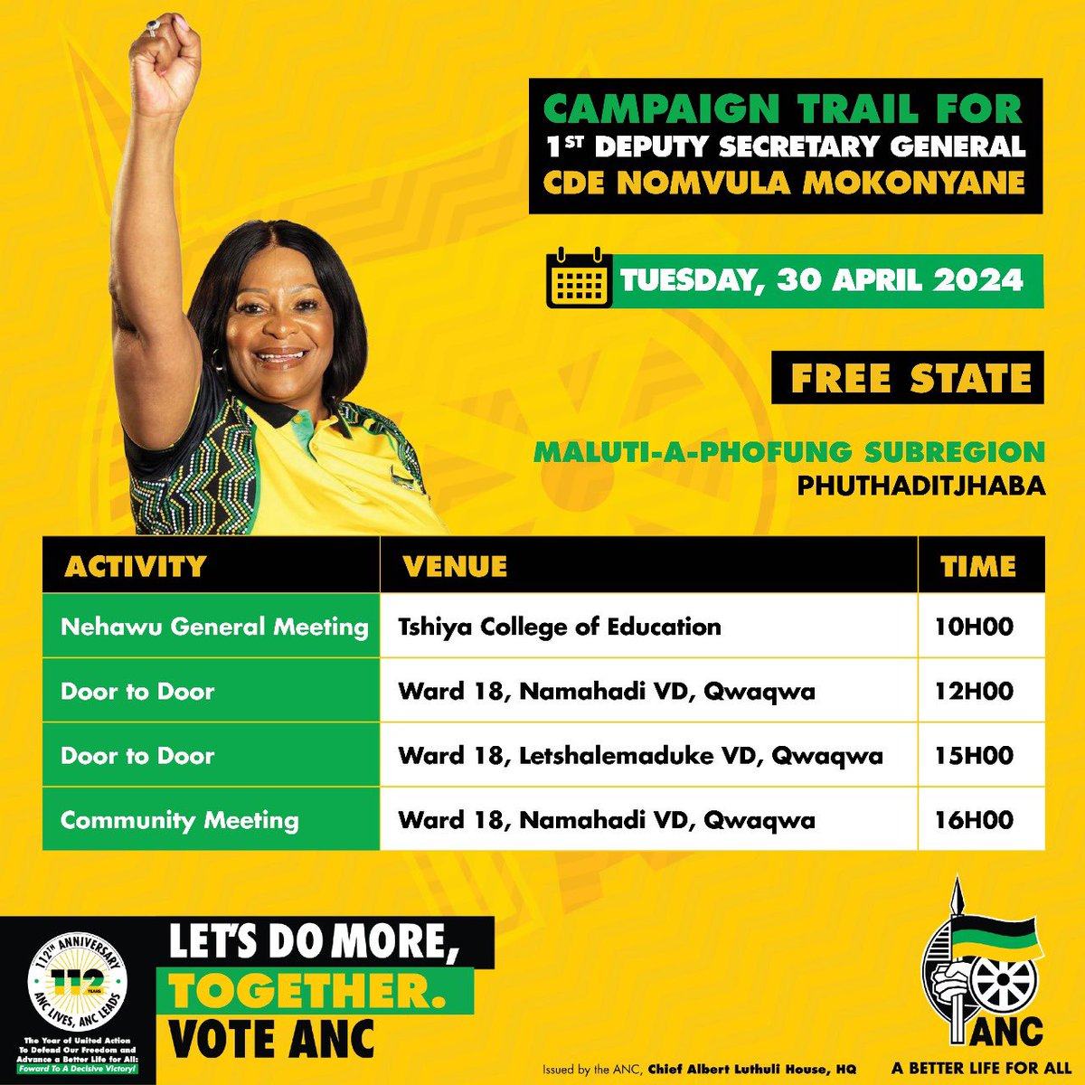 Towards a decisive victory of the ANC. 
#VoteANC2024
#LetsDoMoreTogether