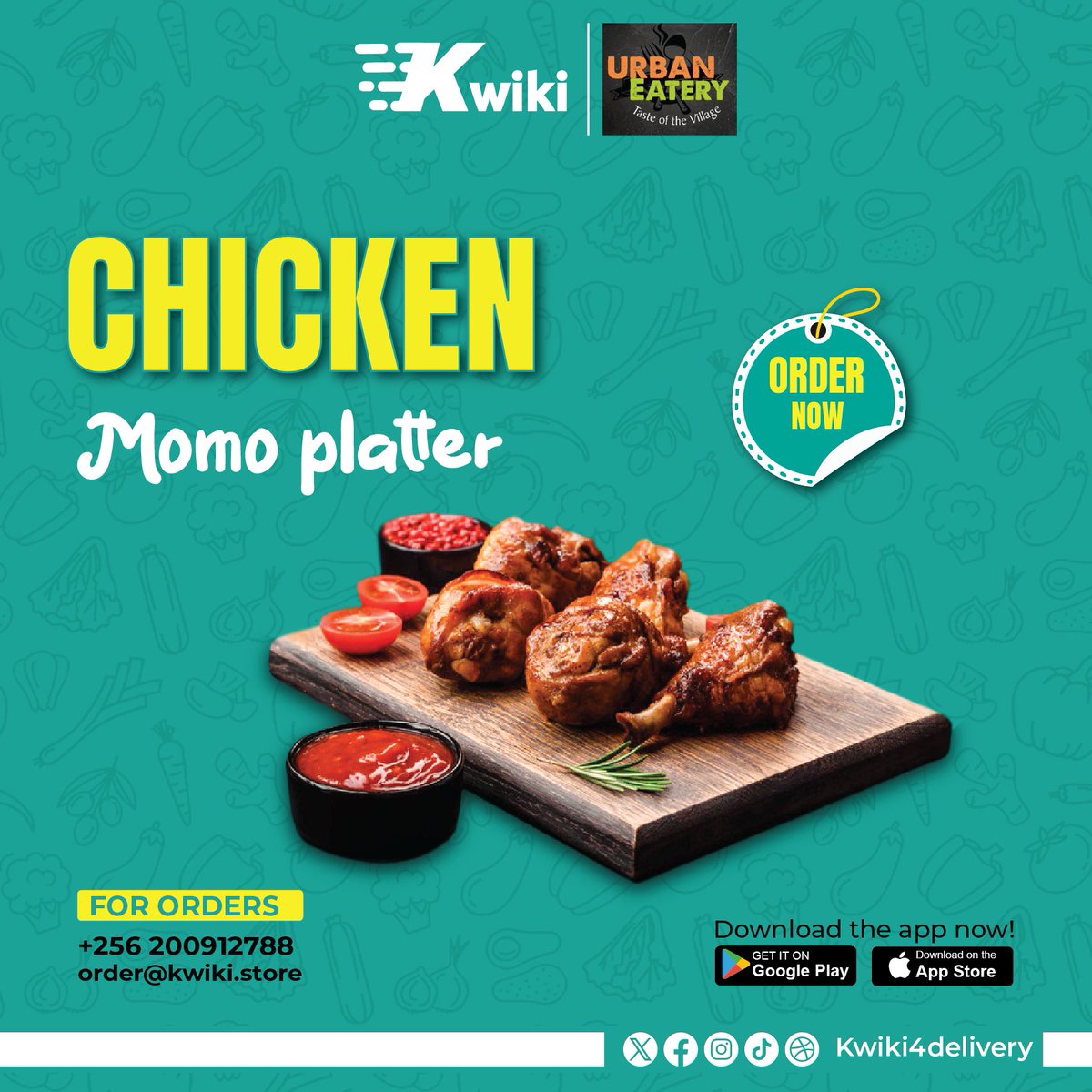 'Hi, you can please order the Chicken Momo Platter from Urban Eatery for delivery.'

#kwikidelivery #kwiki #opennow #alwaysontime #doitquickwithkwiki #uganda #food #foodporn #fooddelivery #fastdelivery #itskwiki #fy #ordernow #lunch #fooddelicious #ordereveryday #ordernow