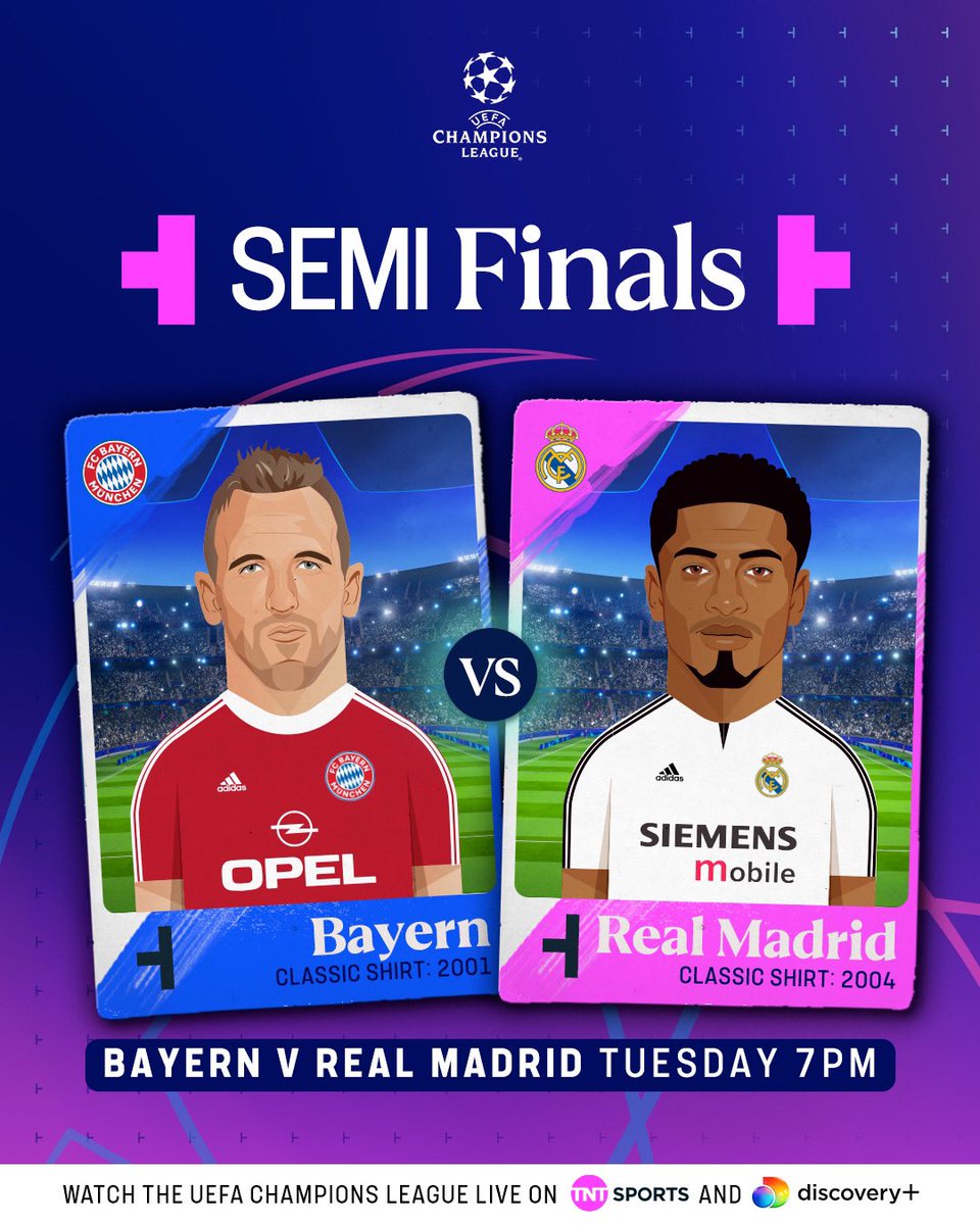 It’s crunch time! 🤩 Bayern Munich 🆚 Real Madrid 📺 @tntsports & @discoveryplusUK