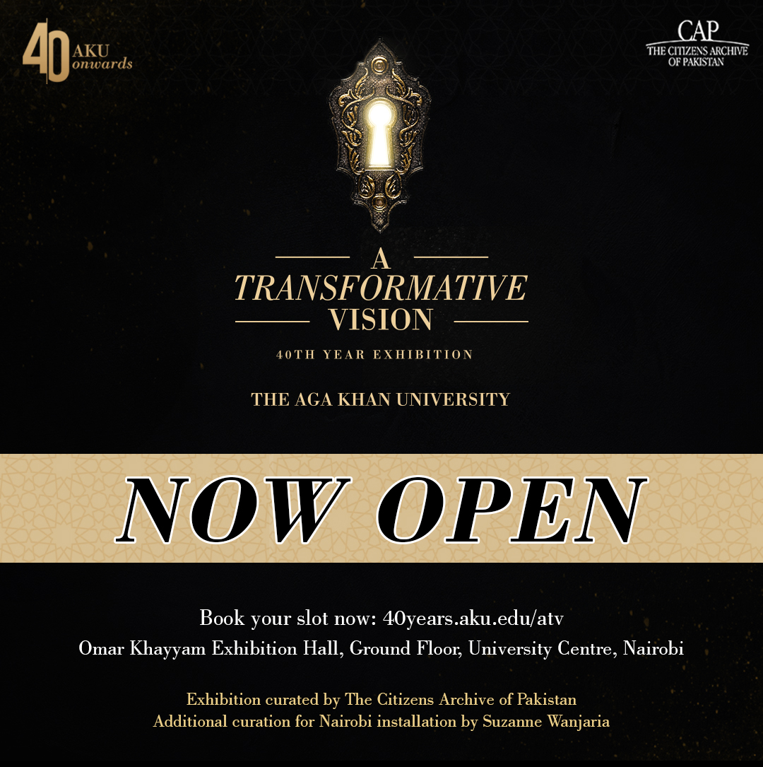 AKU’s 40th Anniversary Exhibition, A Transformative Vision, has finally opened its doors in Nairobi.

Book your slot now: 40years.aku.edu/atv

📢Open to the public. 
 📍Omar Khayyam Exhibition Hall, Ground Floor, University Centre, Nairobi.

#40YearsOfAKU #AKUOnwards