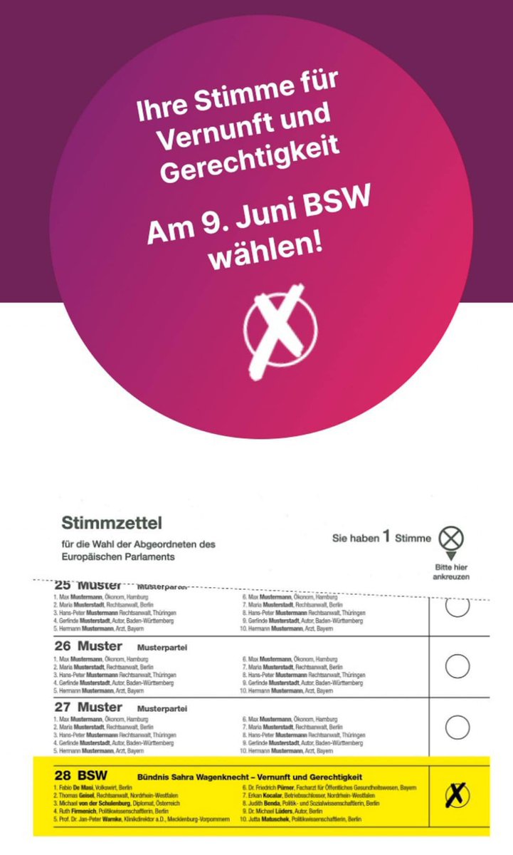 Auch kommunal sind wir dabei.
Zum Beispiel: Bezirkstagswahl #Pfalz und
Kreistagswahl #Kaiserslautern
#BSW