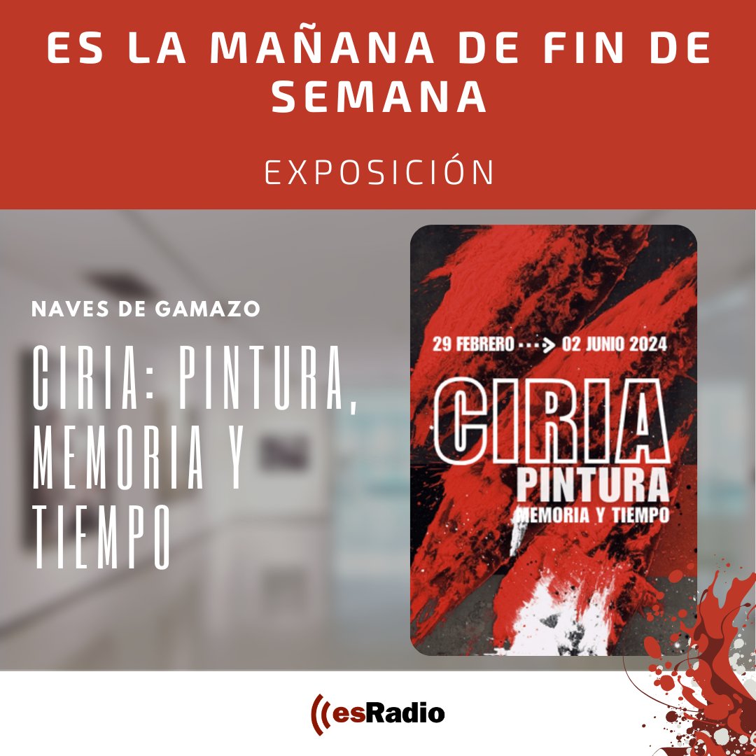 🖼️Nos adentramos en la exposición #Ciria: Pintura, memoria y tiempo en las #NavesDeGamazo @FundacionENAIRE 

🖌️Charlamos con el artista @jm_ciria en directo, con @mdiezrovira y @Jaume_Segales en @esRadio