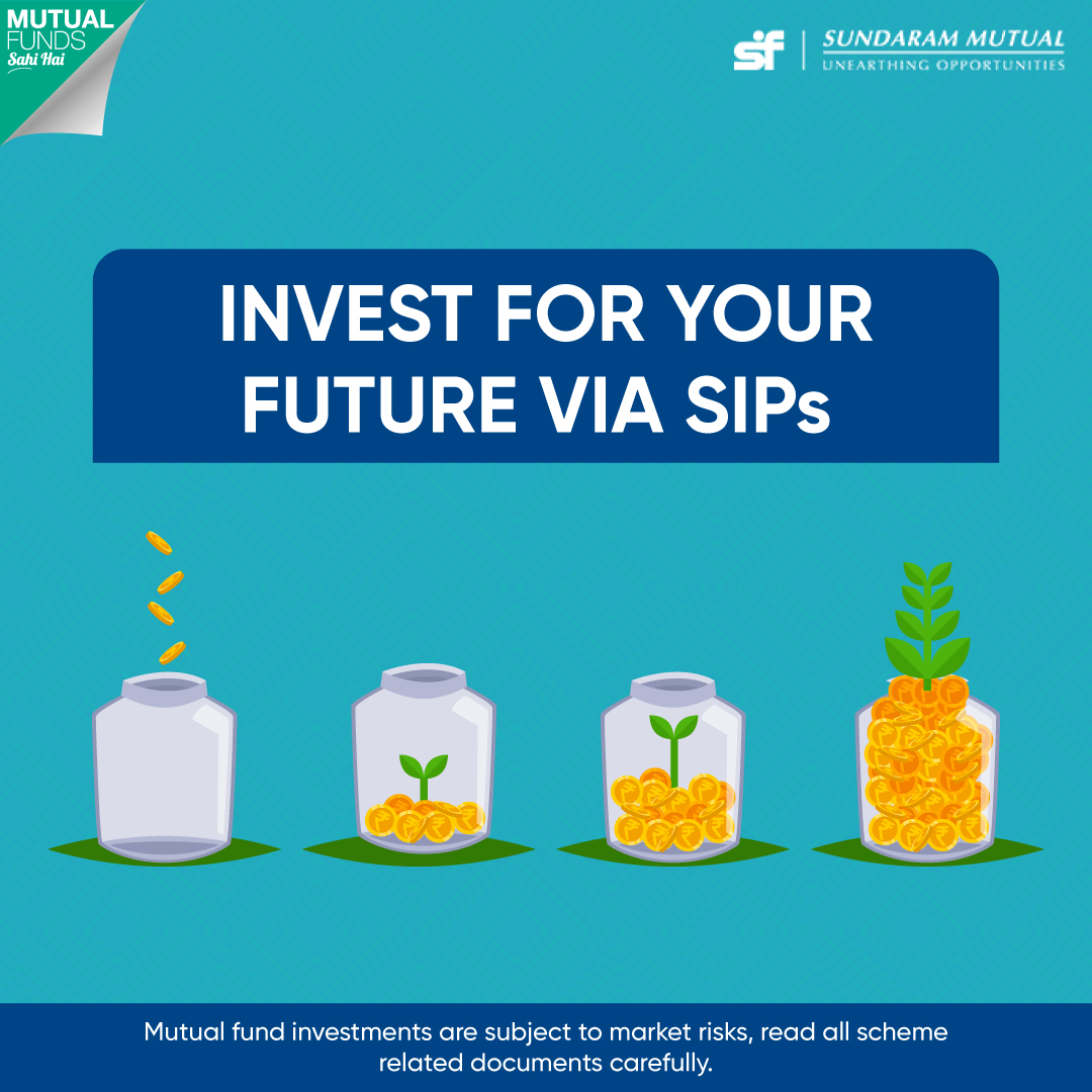 Invest for your future via #SIPs and take a step towards achieving your financial goals with mutual funds. Learn more: bit.ly/43shVom. @MD_SundaramMF @SundaramMF #SIPEducation #InvestmentPlanning