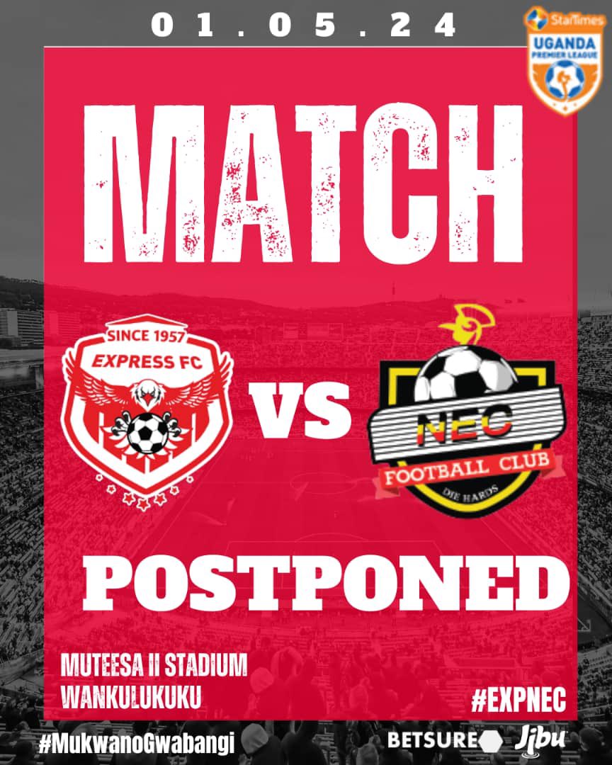 🚨 ATTENTION 🚨 Hello #ExpressNation, our game against NEC FC has been postponed and the new dates will be communicated #MukwanoGwabangi 🔴🦅