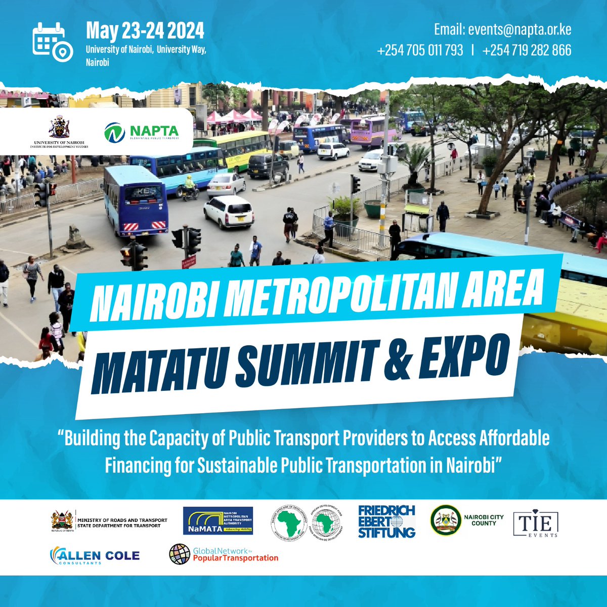 Ready to be part of the Nairobi Metropolitan Area Matatu Summit? Secure your spot now and join the conversation shaping the future of transportation in the region @uonbi 
Don't miss out, register today! docs.google.com/forms/d/e/1FAI…
#MatatuSummit #NairobiTransport #WeareUoN