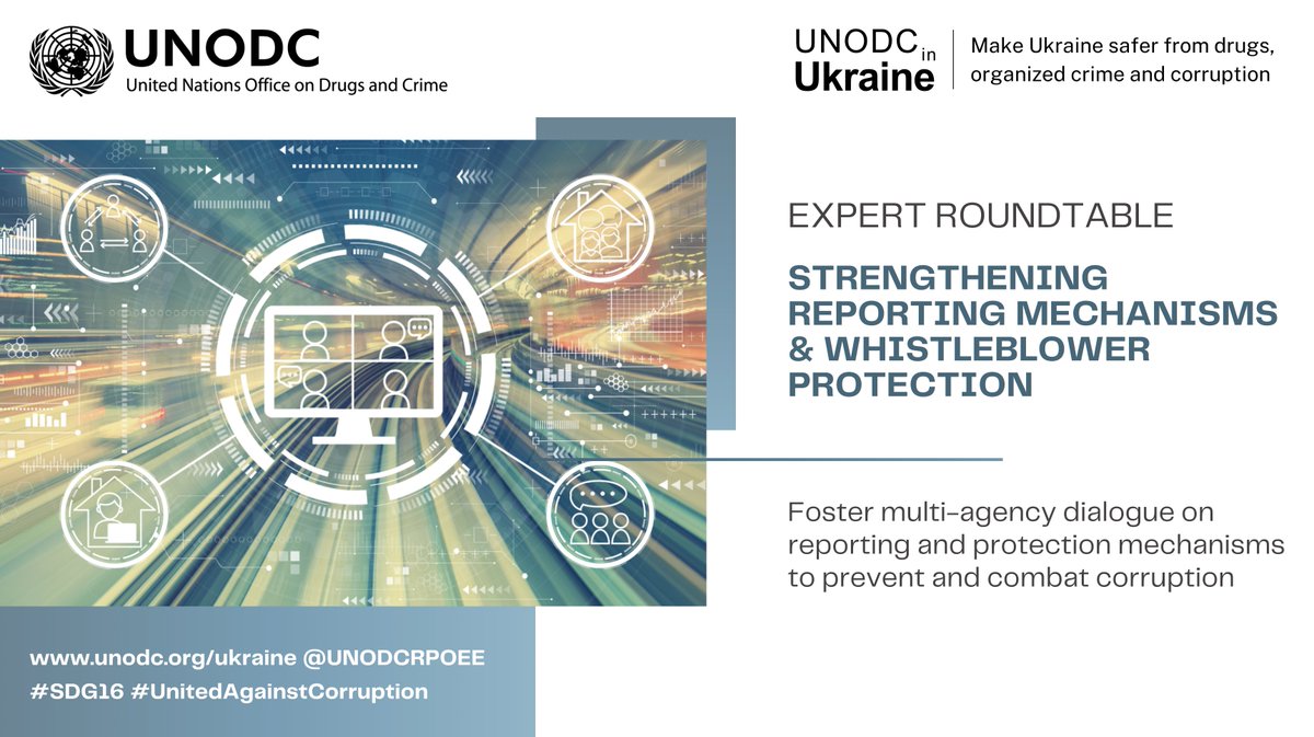 Whistleblower protection is🗝️to fight corruption, foster transparency & accountability/integrity. W/@NAZK_gov, @UNODC in🇺🇦& @UNODC_AC, experts discussed protection legislation/mechanisms for reporting misconduct/fraud/corruption in line w/UN Convention against Corruption #SDG16