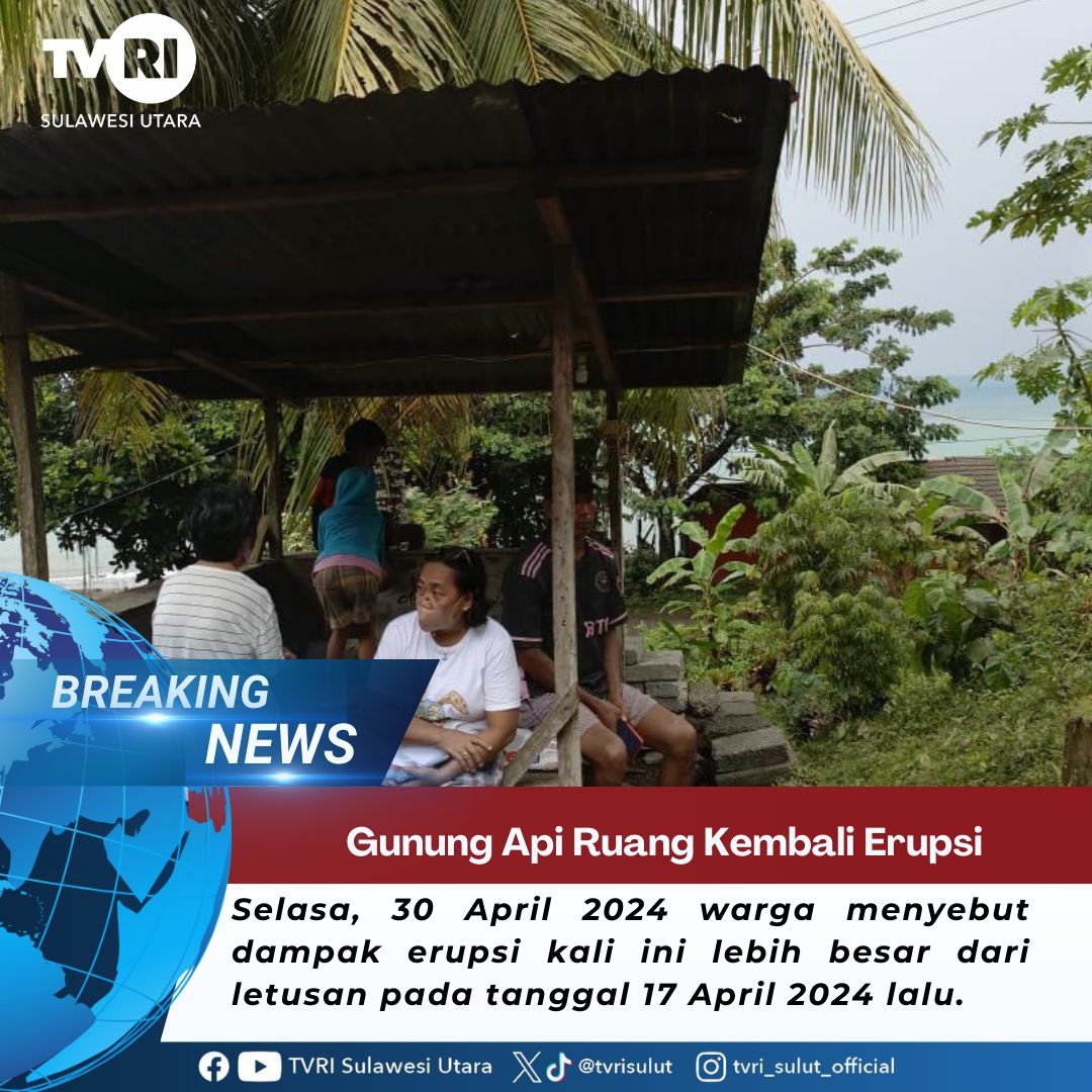 Gunung Ruang Kembali Erupsi pada Selasa, 30 April 2024.

#gunungruang #erupsi #sulawesiutara #tvri #tvrisulawesiutara #mediapemersatubangsa