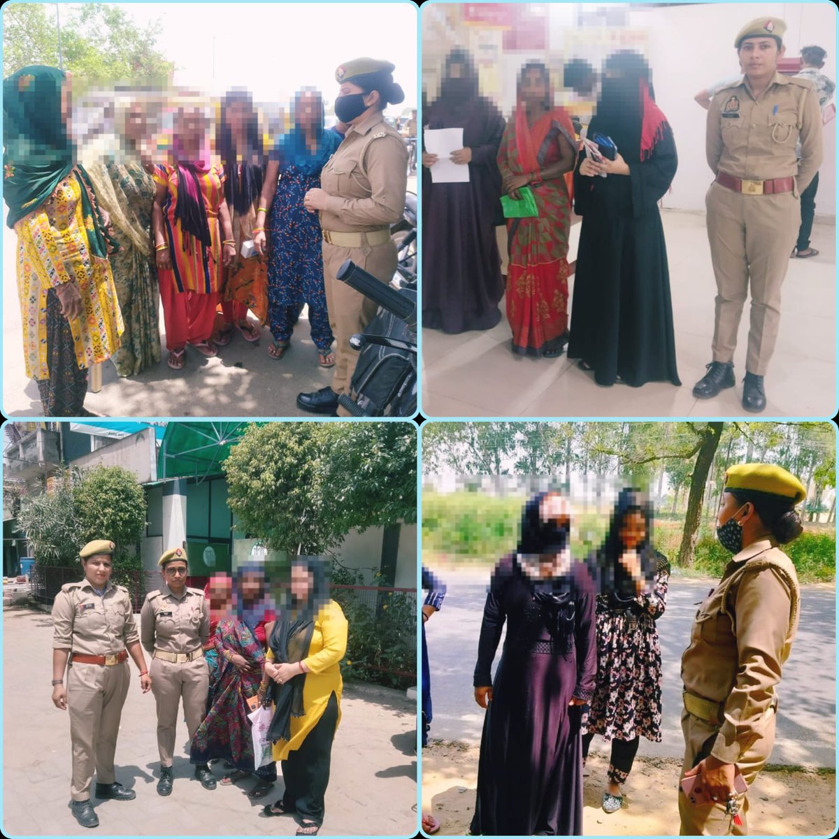 #SSP_Aligarh श्री संजीव सुमन के निर्देशन में #MissionShakti अभियान के अंतर्गत अलीगढ़ पुलिस द्वारा महिलाओं/ बालिकाओं को महिला/बाल एवं साइबर अपराध, हेल्पलाइन नंबर- 1090, 1098, 108, 181, 112, 1076, 1930 के बारे में जागरुक किया जा रहा है।  
#ShePoweredUPP #WomenEmpowerment